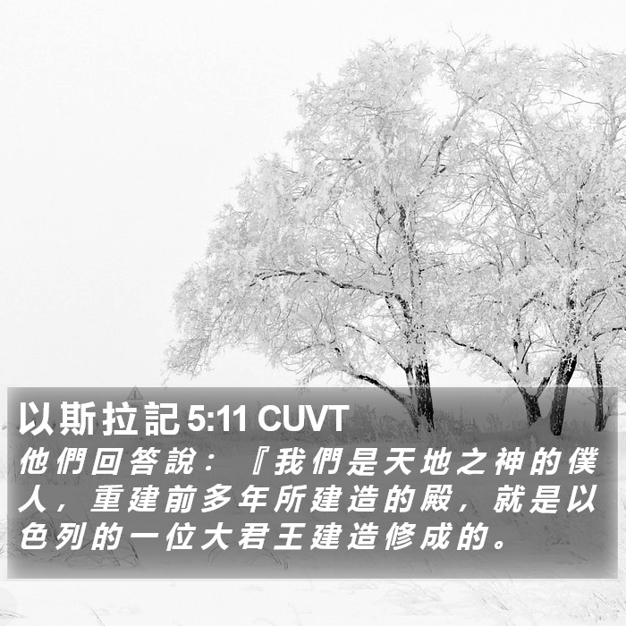 以 斯 拉 記 5:11 CUVT Bible Study