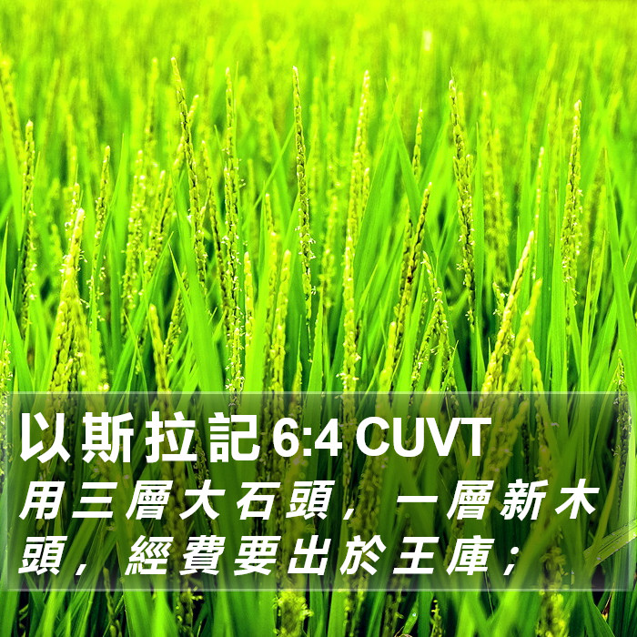 以 斯 拉 記 6:4 CUVT Bible Study