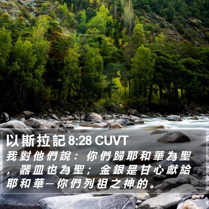 以 斯 拉 記 8:28 CUVT Bible Study