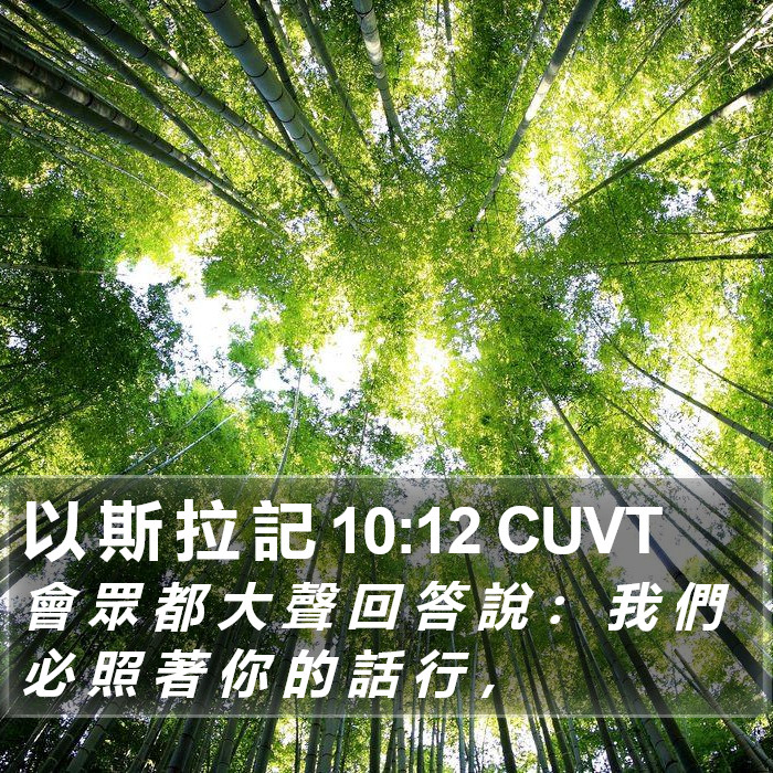 以 斯 拉 記 10:12 CUVT Bible Study