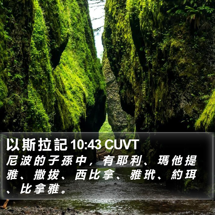 以 斯 拉 記 10:43 CUVT Bible Study