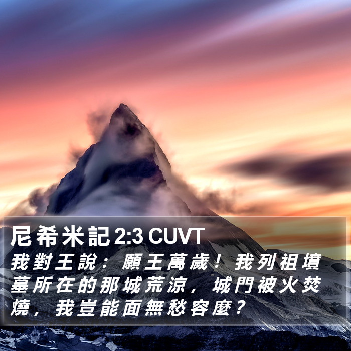 尼 希 米 記 2:3 CUVT Bible Study