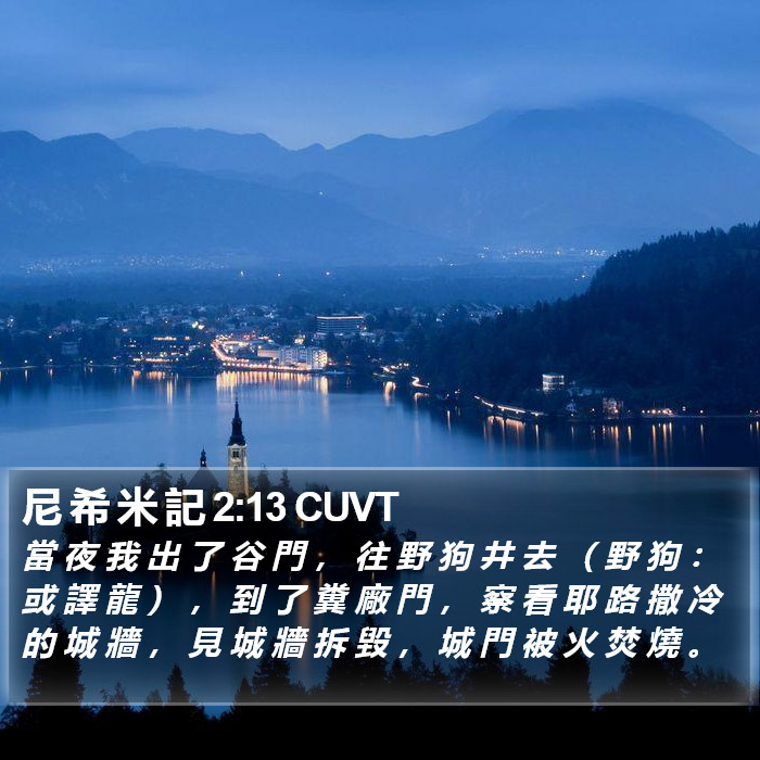 尼 希 米 記 2:13 CUVT Bible Study