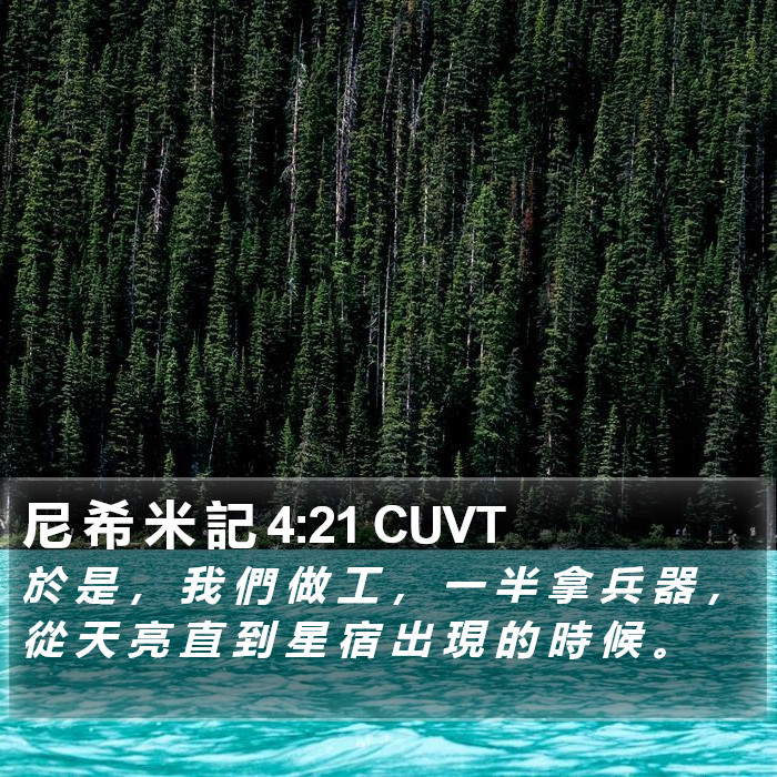 尼 希 米 記 4:21 CUVT Bible Study
