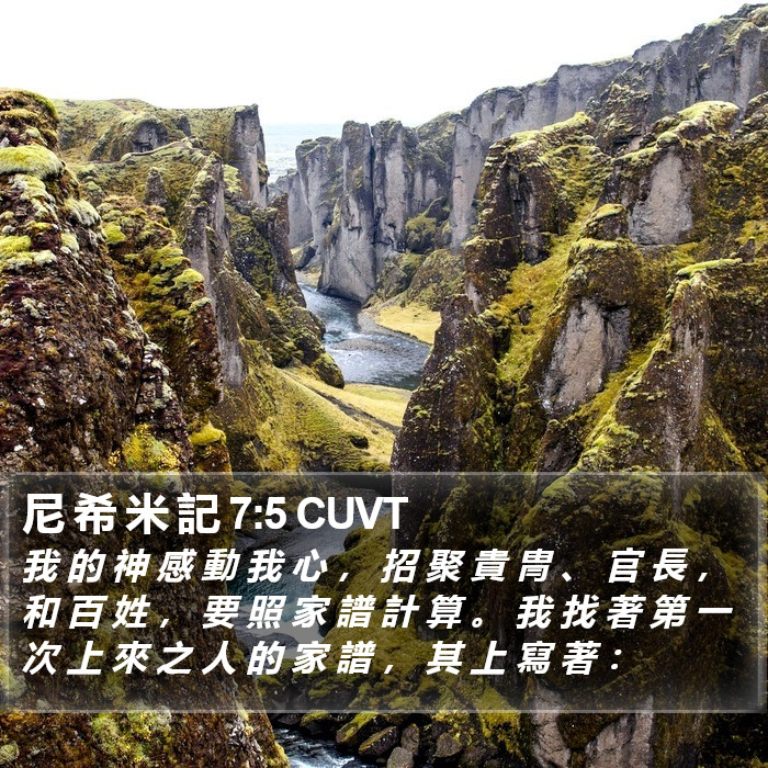 尼 希 米 記 7:5 CUVT Bible Study