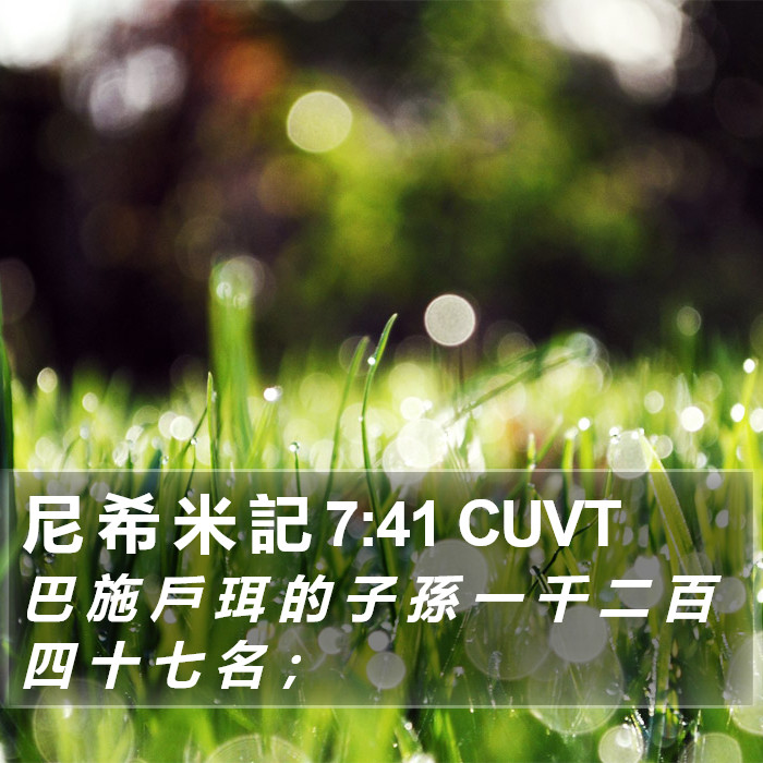 尼 希 米 記 7:41 CUVT Bible Study