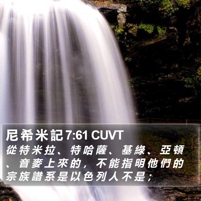 尼 希 米 記 7:61 CUVT Bible Study