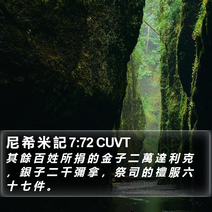 尼 希 米 記 7:72 CUVT Bible Study