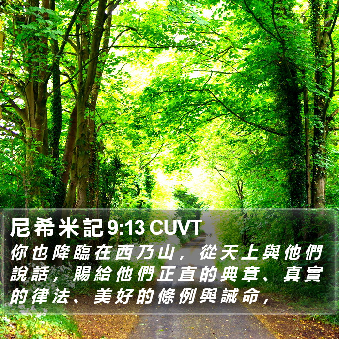 尼 希 米 記 9:13 CUVT Bible Study