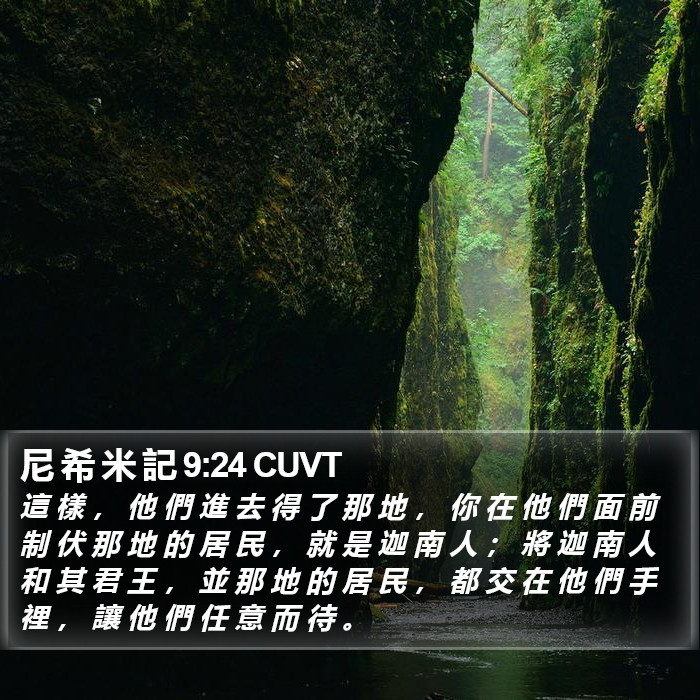 尼 希 米 記 9:24 CUVT Bible Study