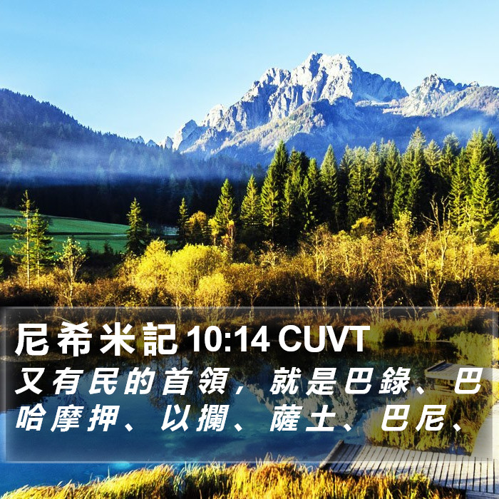 尼 希 米 記 10:14 CUVT Bible Study