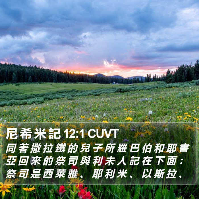 尼 希 米 記 12:1 CUVT Bible Study