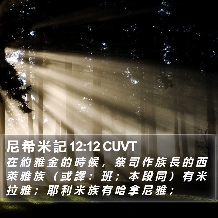 尼 希 米 記 12:12 CUVT Bible Study