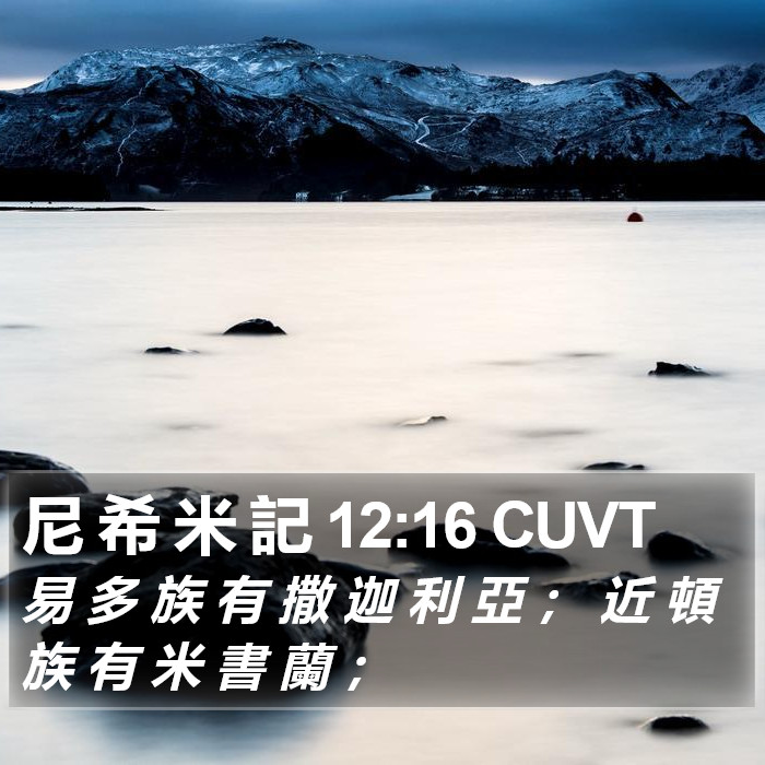 尼 希 米 記 12:16 CUVT Bible Study