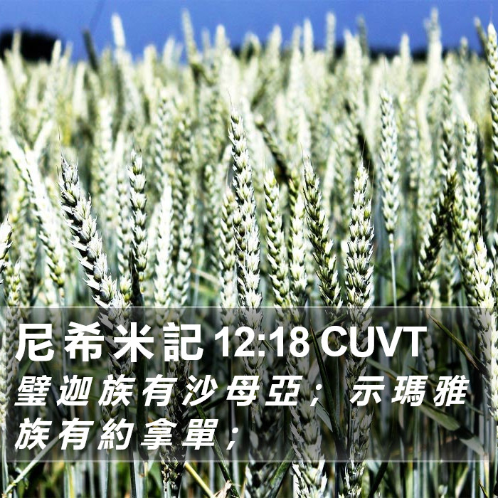 尼 希 米 記 12:18 CUVT Bible Study