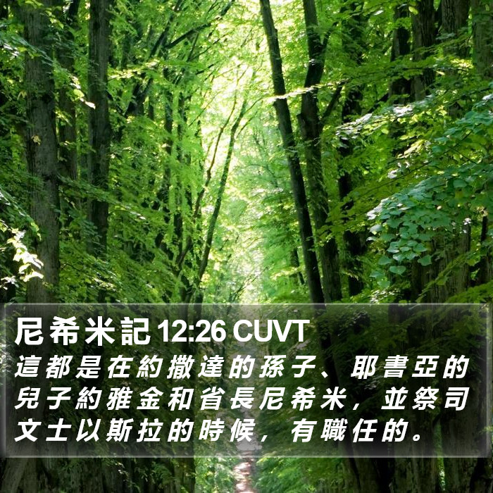 尼 希 米 記 12:26 CUVT Bible Study