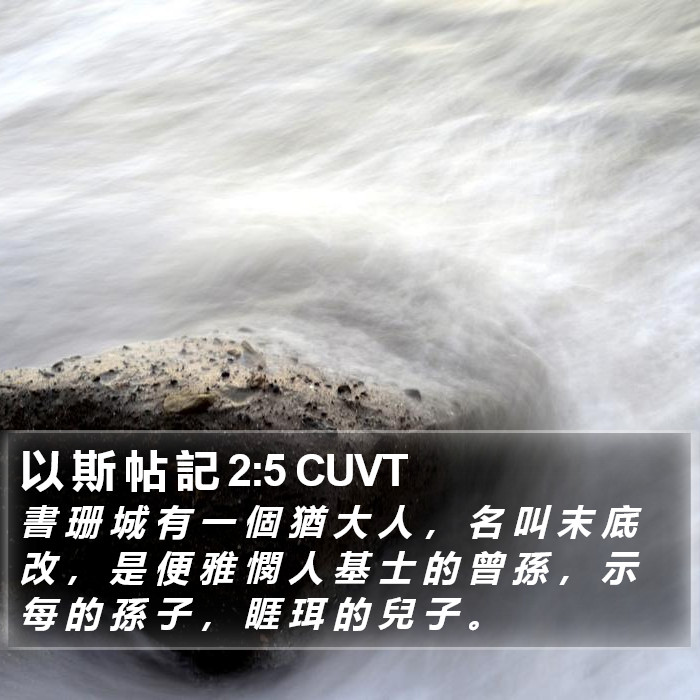 以 斯 帖 記 2:5 CUVT Bible Study