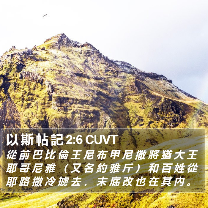 以 斯 帖 記 2:6 CUVT Bible Study