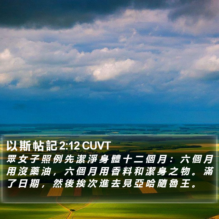 以 斯 帖 記 2:12 CUVT Bible Study