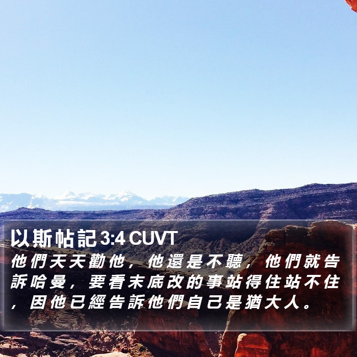 以 斯 帖 記 3:4 CUVT Bible Study