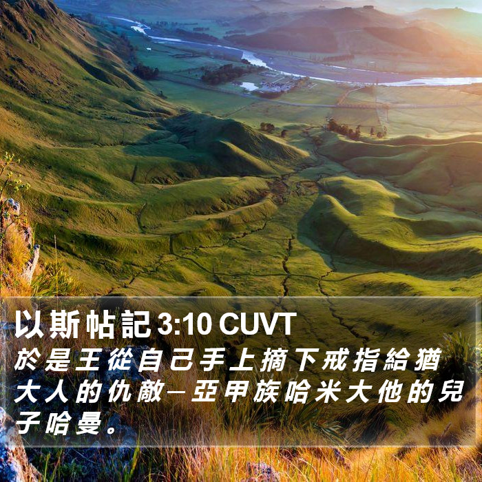 以 斯 帖 記 3:10 CUVT Bible Study