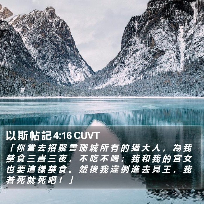 以 斯 帖 記 4:16 CUVT Bible Study