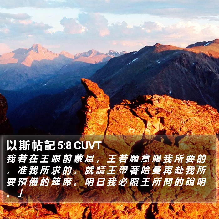 以 斯 帖 記 5:8 CUVT Bible Study