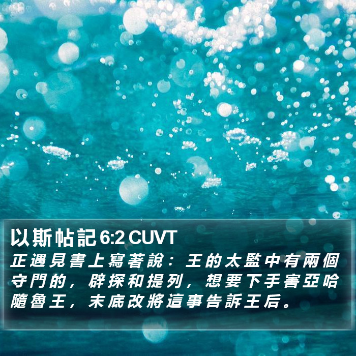 以 斯 帖 記 6:2 CUVT Bible Study