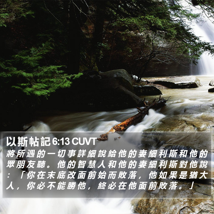 以 斯 帖 記 6:13 CUVT Bible Study