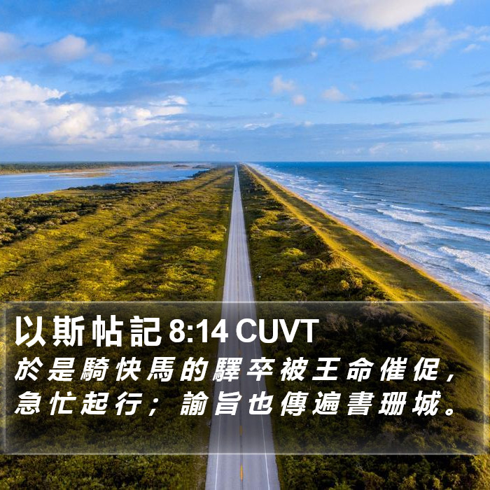 以 斯 帖 記 8:14 CUVT Bible Study