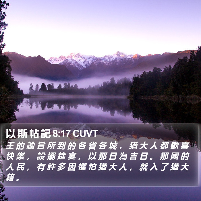 以 斯 帖 記 8:17 CUVT Bible Study