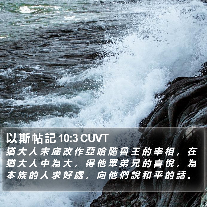 以 斯 帖 記 10:3 CUVT Bible Study