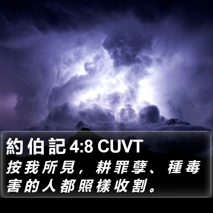 約 伯 記 4:8 CUVT Bible Study