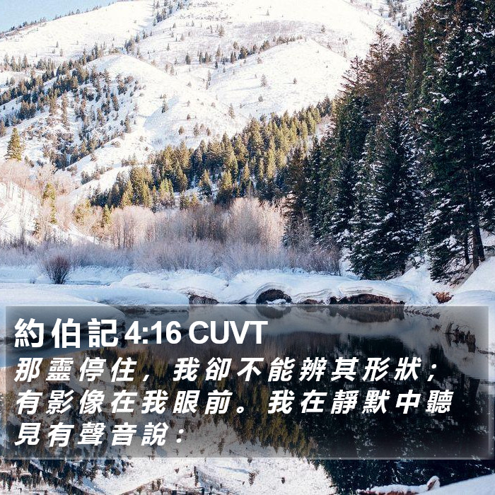 約 伯 記 4:16 CUVT Bible Study