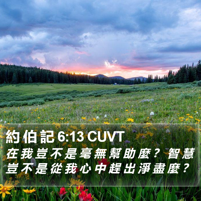 約 伯 記 6:13 CUVT Bible Study