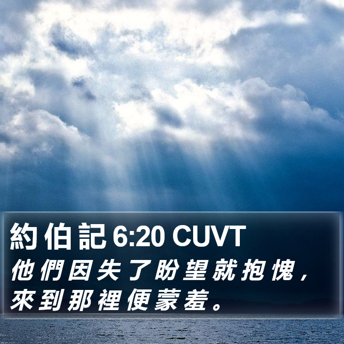 約 伯 記 6:20 CUVT Bible Study