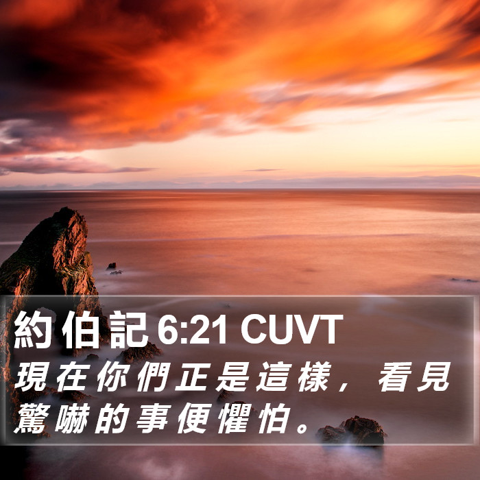 約 伯 記 6:21 CUVT Bible Study