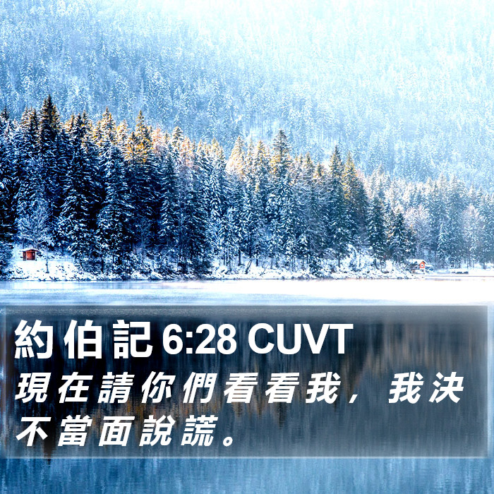 約 伯 記 6:28 CUVT Bible Study