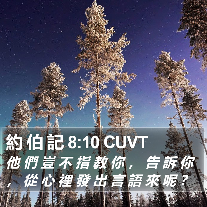 約 伯 記 8:10 CUVT Bible Study