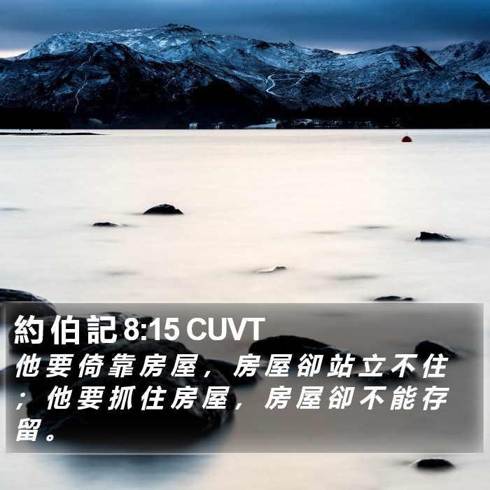 約 伯 記 8:15 CUVT Bible Study