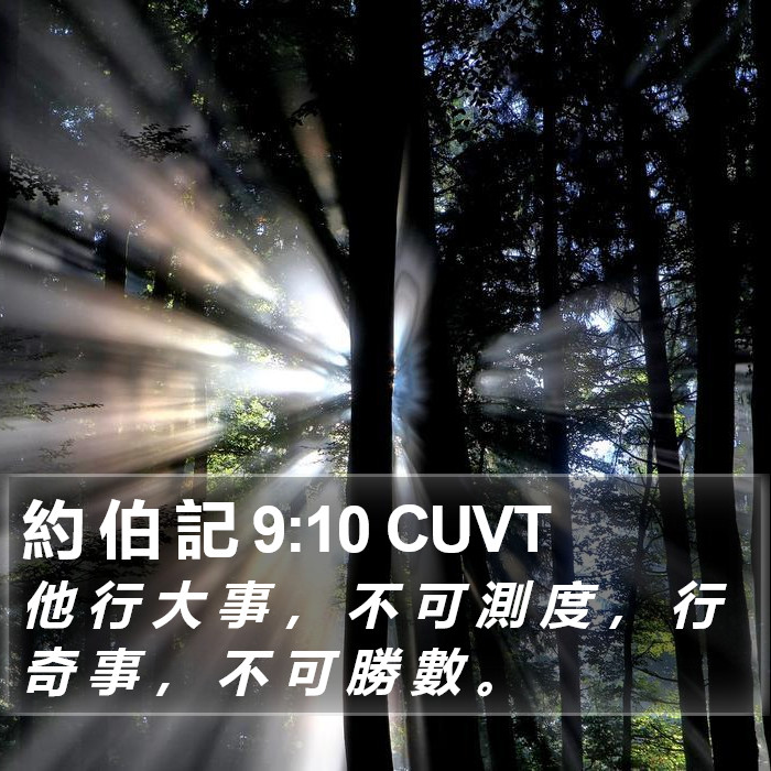 約 伯 記 9:10 CUVT Bible Study