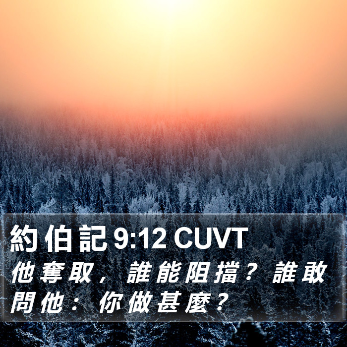 約 伯 記 9:12 CUVT Bible Study