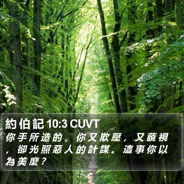 約 伯 記 10:3 CUVT Bible Study