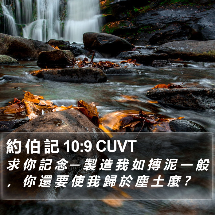 約 伯 記 10:9 CUVT Bible Study