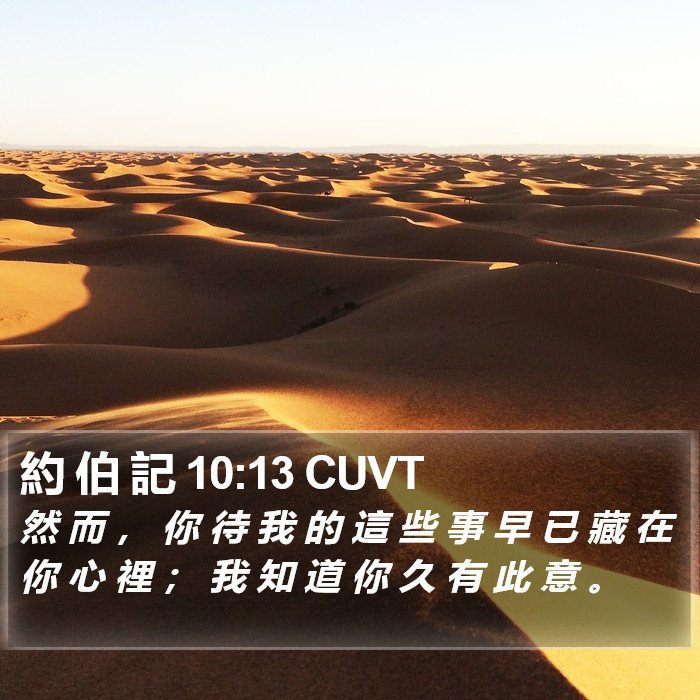約 伯 記 10:13 CUVT Bible Study