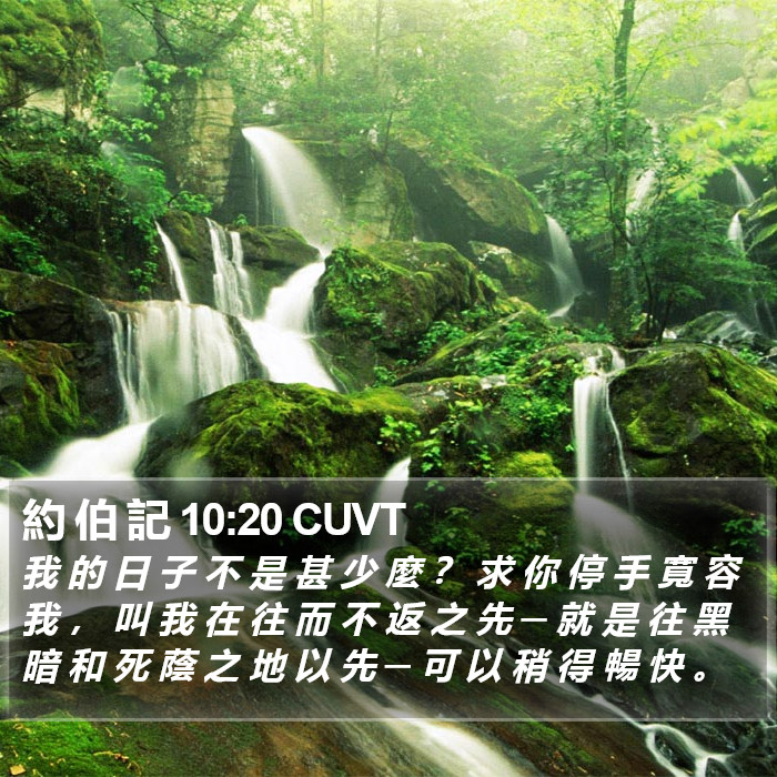 約 伯 記 10:20 CUVT Bible Study