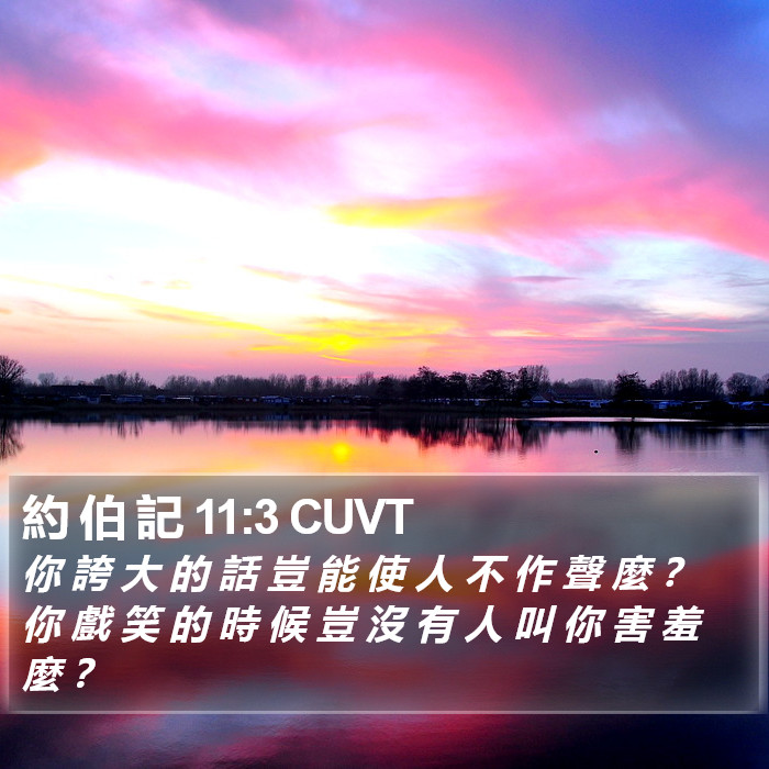 約 伯 記 11:3 CUVT Bible Study