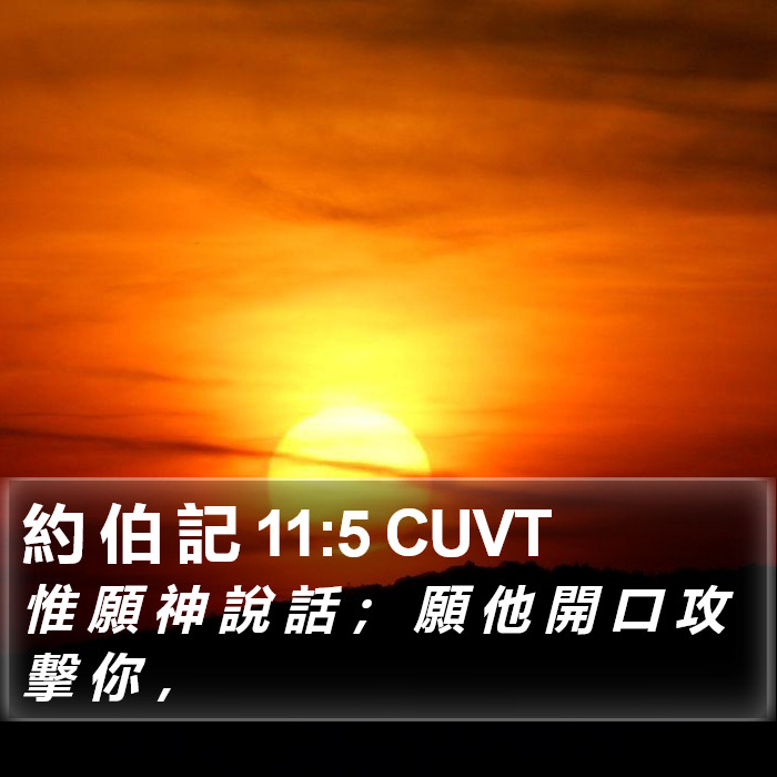 約 伯 記 11:5 CUVT Bible Study