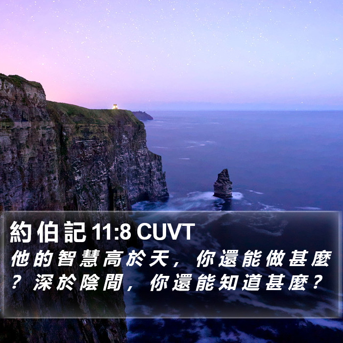 約 伯 記 11:8 CUVT Bible Study