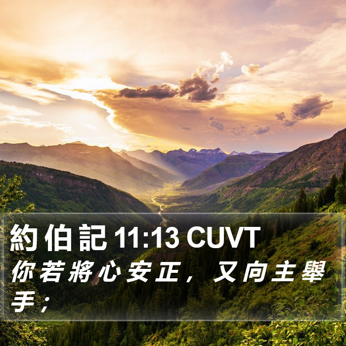 約 伯 記 11:13 CUVT Bible Study